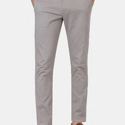 Blackberrys Men Grey Slim Fit Low-Rise Trousers-picture-10