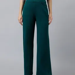 Xpose Women Comfort High-Rise Ribbed Wide Leg Trousers-image-40
