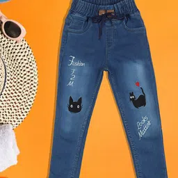A-Okay Girls Clean Look Embroidered Slim Fit Cotton Denim Jeans-picture-15