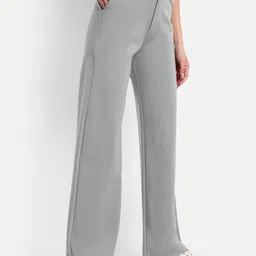 BROADSTAR Women Smart Loose Fit High-Rise Easy Wash Trousers-picture-15