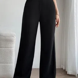 Next One Women Smart Loose Fit High-Rise Easy Wash Parallel Trousers-picture-39