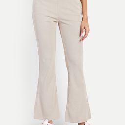 Next One Women High-Rise Stretchable Flared Bootcut Corduroy Trousers-picture-6
