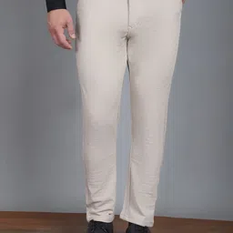 Indian Needle Men Relaxed Mid-Rise Tapered Fit Easy Wash Cotton Trousers-picture-13