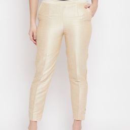 Clora Creation Women Beige Easy Wash Trousers-picture-3