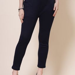 Clora Creation Women Navy Blue Smart Easy Wash Trousers-picture-43