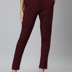 Go Colors Women Slim Fit Mid-Rise Trousers-picture-13