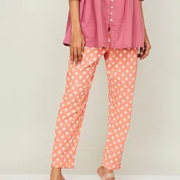 Melange by Lifestyle Women Floral Printed Pure Cotton Trousers-picture-40