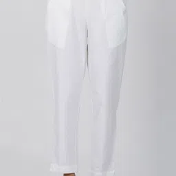 SPARSA Women Mid-Rise Easy Wash Pure Cotton Pleated Trousers-image-18