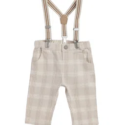 Chicco Boys Checked Relaxed Regular Fit Cotton Trousers with Suspenders-picture-12