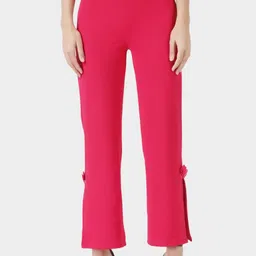 Popwings Women Relaxed Straight Fit Mid-Rise rousers-image-21