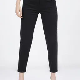 Tokyo Talkies Women Black Tapered Fit Trousers-image-79