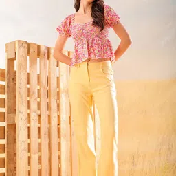 Freehand by The Indian Garage Co Women Loose Fit Trousers-image-95
