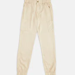 Pantaloons Junior Girls Beige Solid Jogger Trouser-picture-13