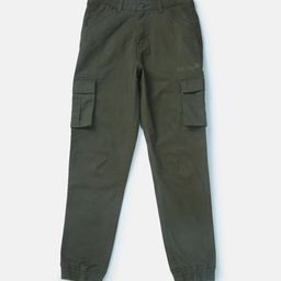 Gini and Jony Boys Olive Green Joggers Trousers-picture-35