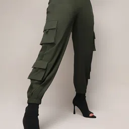 Campus Sutra Women Relaxed Loose Fit Easy Wash Joggers Trousers image 1