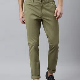 Woods Men Olive Green Chinos Trousers-picture-19
