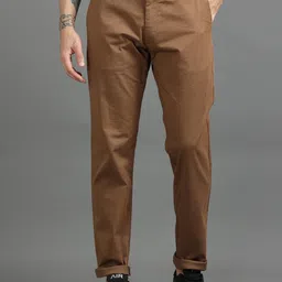 Dogi Verg Men Tailored Slim Fit Cotton Chinos Trousers-image-2