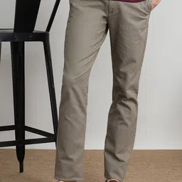 Crocodile Men Slim Fit Easy Wash Chinos Trousers-image-14