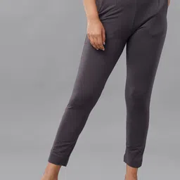 De Moza Women Charcoal Pencil Slim Fit Trousers-image-84