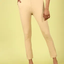 De Moza Women Pencil Slim Fit Cotton Casual Trousers-image-22