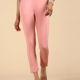 De Moza Women Pencil Slim Fit Cotton Casual Trousers-picture-41
