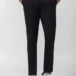 SIMON CARTER LONDON Men Striped Cotton Slim Fit Trousers-picture-23