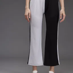 TANDUL Women Colourblocked Low-Rise Smart Cropped Trousers-image-53