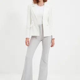 Trendyol Women High-Rise Plain Casual Bootcut Trousers image 1