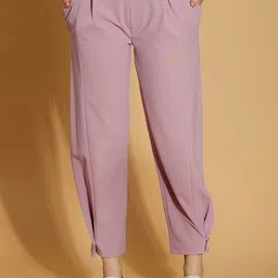 DressBerry Women Pink Mid Rise Pleated Trousers-image-46