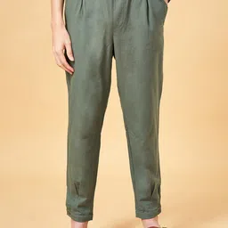 7 Alt by Pantaloons Men Regular Fit Mid-Rise Plain Cotton Trousers-picture-15