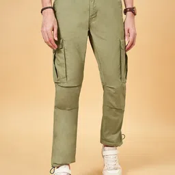 Urban Ranger by pantaloons Men Pure Cotton Cargo Trousers-image-15