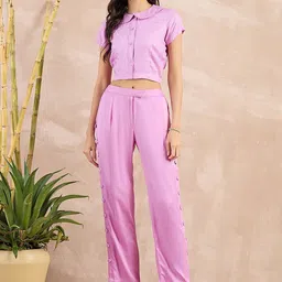 First Resort by Ramola Bachchan Women Smart Straight Fit Trousers-picture-37