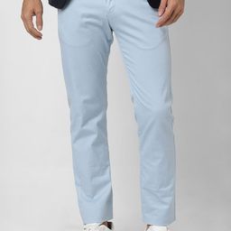 Van Heusen Sport Men Geometric Self Design Pure Cotton Trousers-picture-7