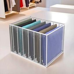 Kuber Industries White 7 Grids Cloth Wardrobe Drawer Organisers-picture-39