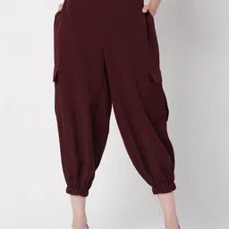 Vero Moda Women Purple Straight Fit High-Rise Jodhpuris Trousers-image-59
