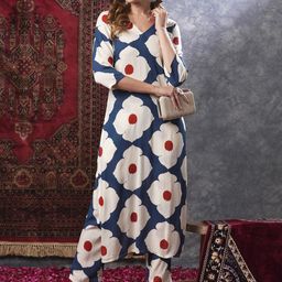 gosriki KALINI Women Floral Printed Regular Kurta with Trousers-picture-32