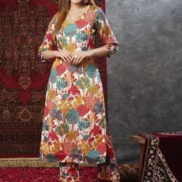 gosriki KALINI Floral Printed Regular Kurta with Trousers-picture-13