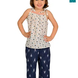 Tiny Bunnies Girls Pack Of 2 Printed Pure Cotton Top with Trousers-picture-56