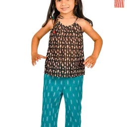 Tiny Bunnies Girls Pack of 2 Printed Pure Cotton Top with Trousers-image-73