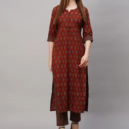 gosriki KALINI Ethnic Motifs Printed Regular Straight Kurta With Trousers-picture-44