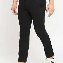 Basics Men Tapered Fit Dobby Weave Cotton Chinos Trousers image 3