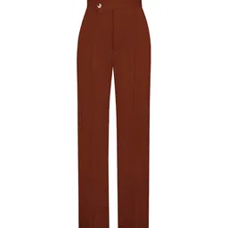 LULU & SKY Women Straight Fit High Rise Parallel Trousers image 2