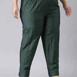 Go Colors Women Plus Size Tailored Tapered Fit Cigarette Trousers image 2