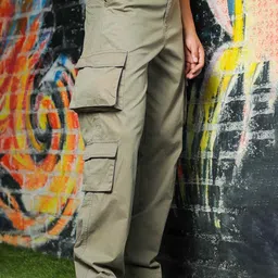 House of Koala Unisex Mid-Rise Zip Flat-Front Cotton Comfort Regular Trouser image 5