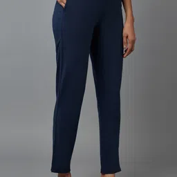 elleven Women Blue Solid Original Regular-Fit Trousers image 3