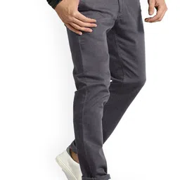 AD & AV Men Grey Classic Easy Wash Chinos Trousers image 2