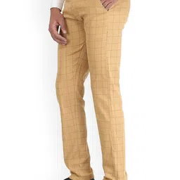 FUBAR Men Checked Relaxed Slim Fit Easy Wash Regular Trousers image 2