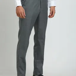 Turtle Men Textured Tailored Slim Fit Trousers image 4