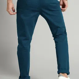 AD & AV Men Teal Classic Easy Wash Chinos Trousers image 4
