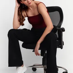 Next One Women Smart Flared High-Rise Easy Wash Trousers image 4